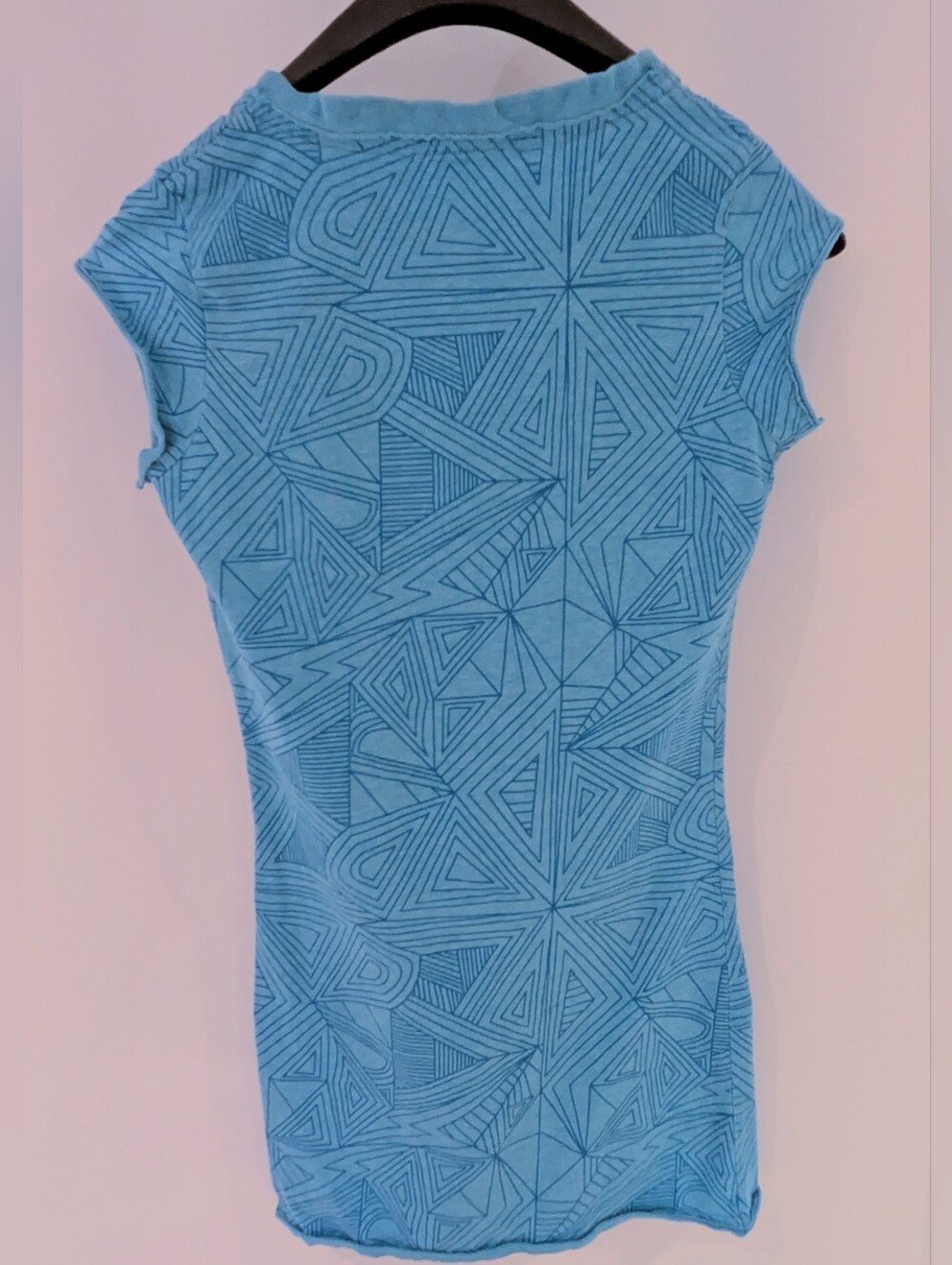 Y2K Talula Blue Geometric V-Neck Tank By Aritzia - Picture 2 of 7